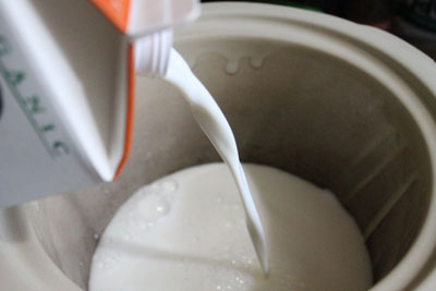 This is really challenging: You have to pour milk into a Crock-Pot.